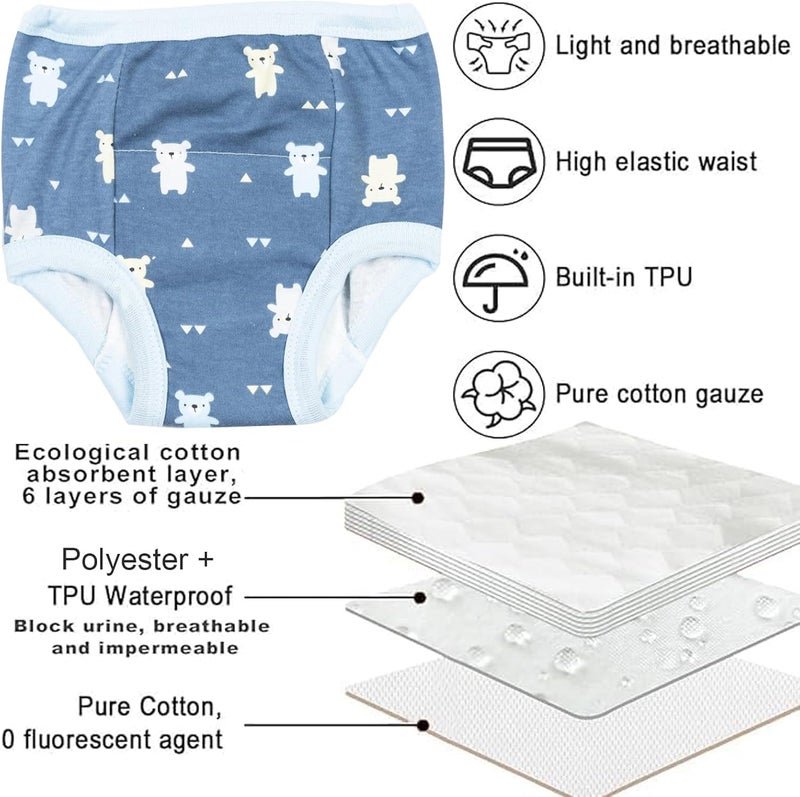 Beauenty 7PCS Baby Potty Training Underwear - Breathable Cotton Training Pants for Toddlers (0-3 Years, Boy, M) - Image 4
